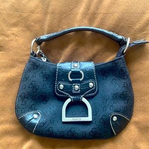 Guess monogram and leather mini purse
